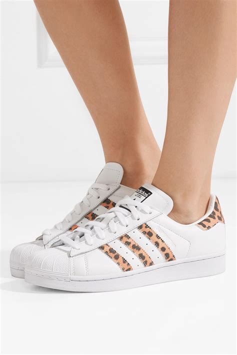 adidas originals superstar white leopard print